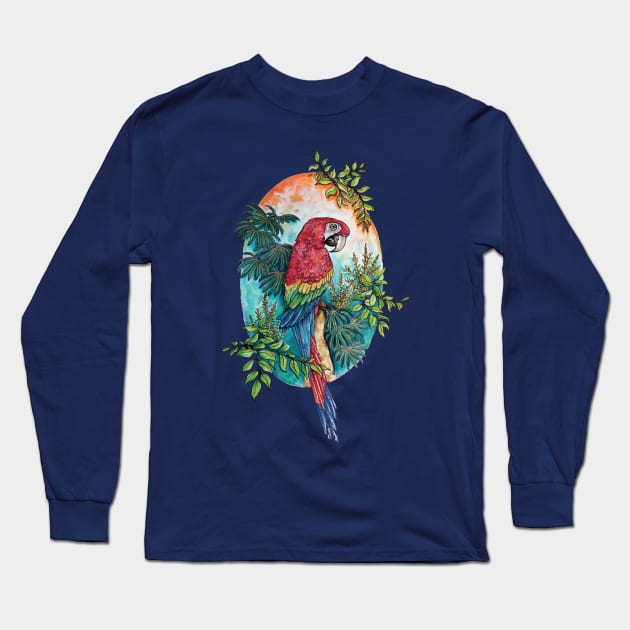 Macaw Long Sleeve T-Shirt by artfulfreddy